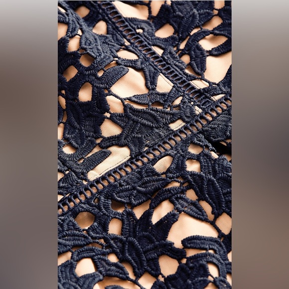 City Chic Floral Lace Dress Navy Blue Wedding Victorian Dark Romantic Plus Sz 16 - Picture 6 of 12